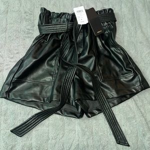 Black Leather Shorts
